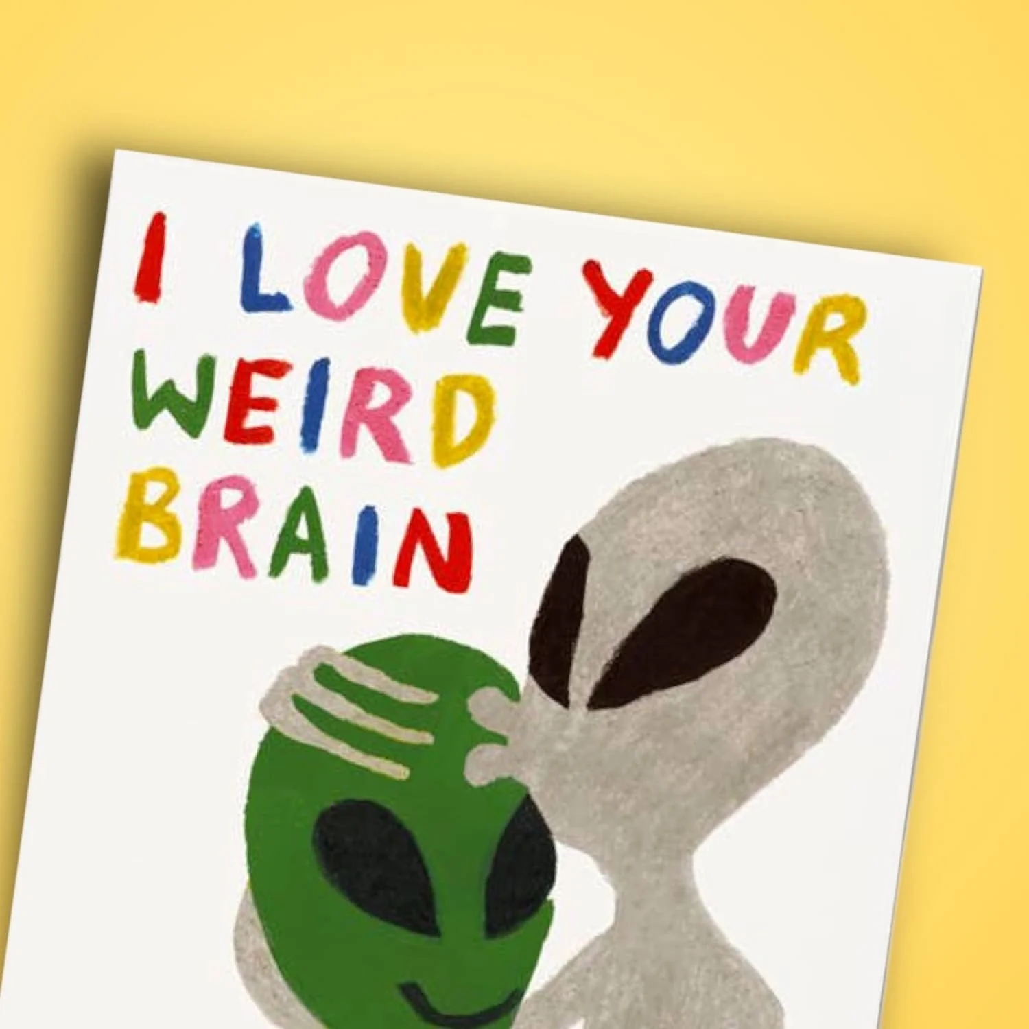 Weird Brain Alien Love Greeting Card - Image 3