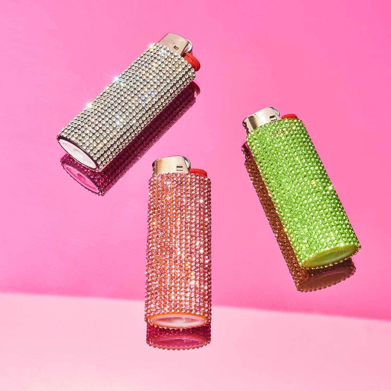 Bling Rhinestone Lighter - Pink - Image 3