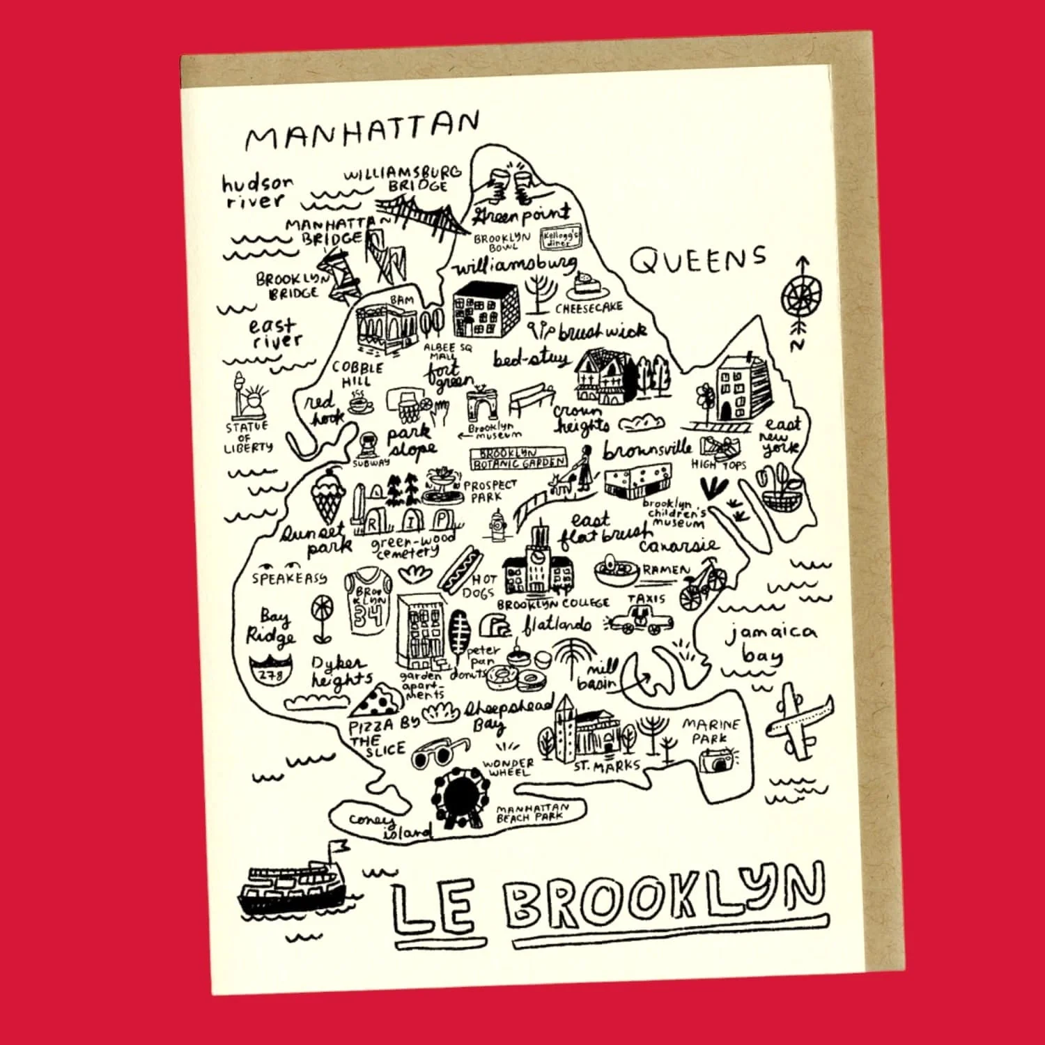 Brooklyn Map Greeting Card - Image 4