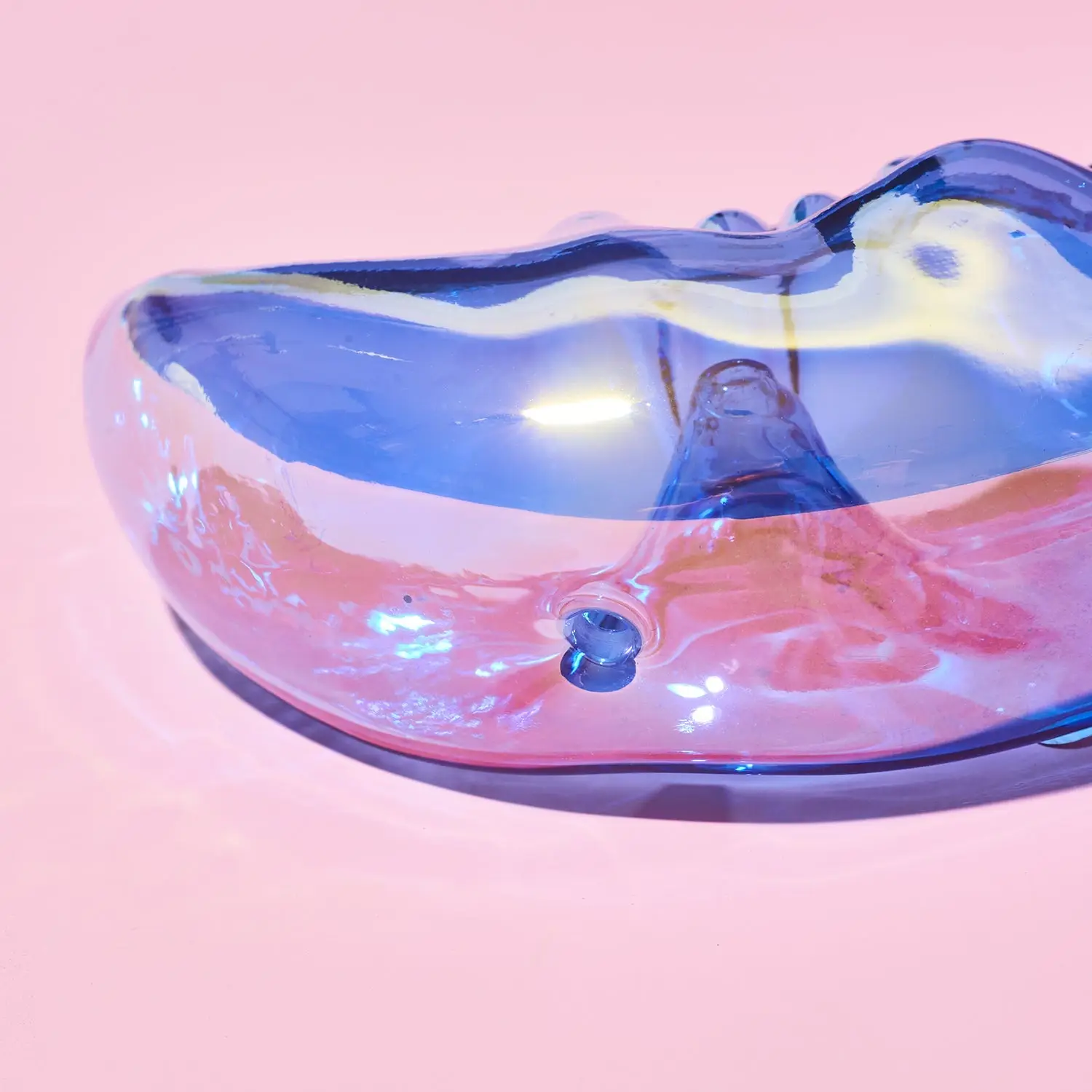Crescent Moon Hand Pipe Blue - Image 4