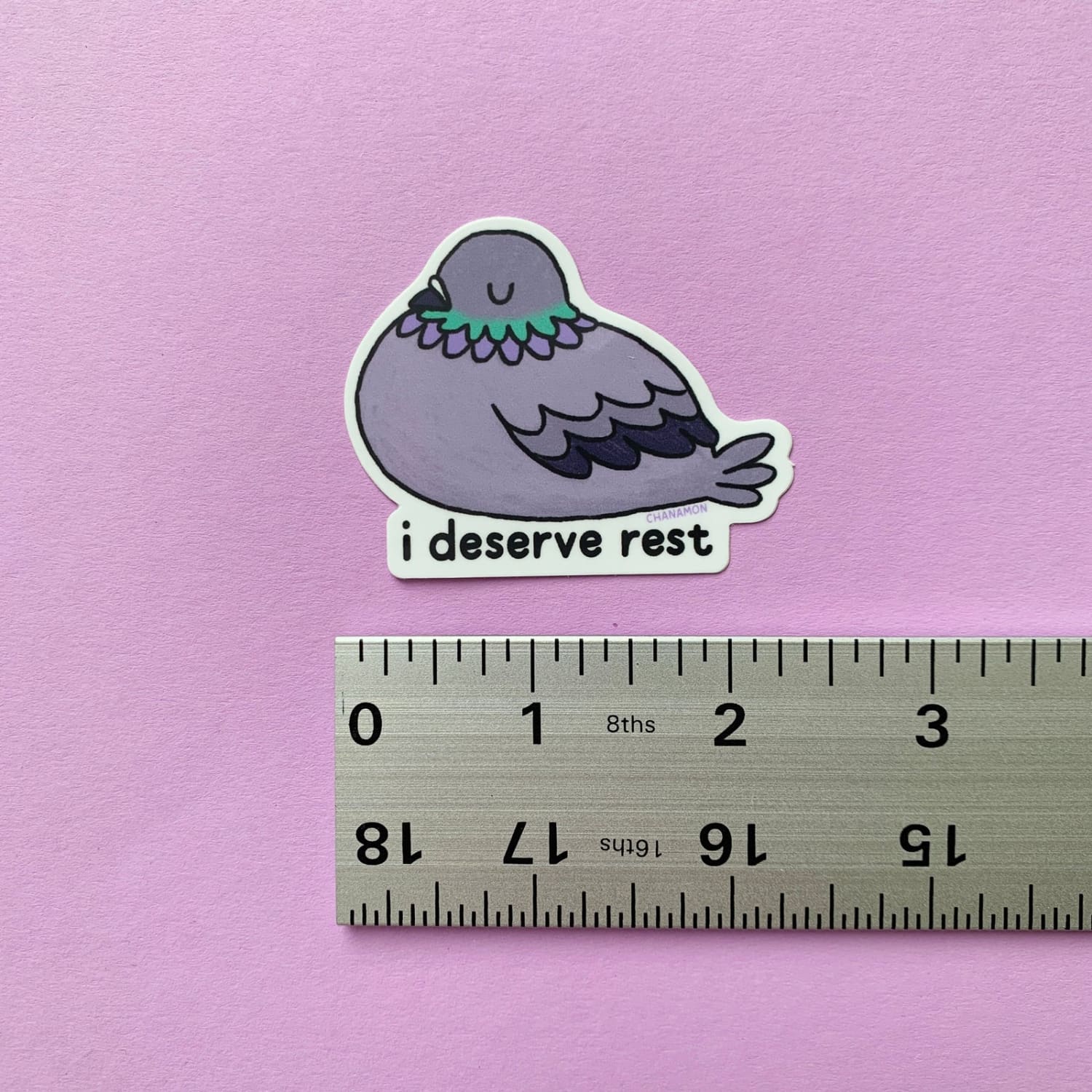 I Deserve Rest Pigeon Die Cut Vinyl Sticker - Image 3