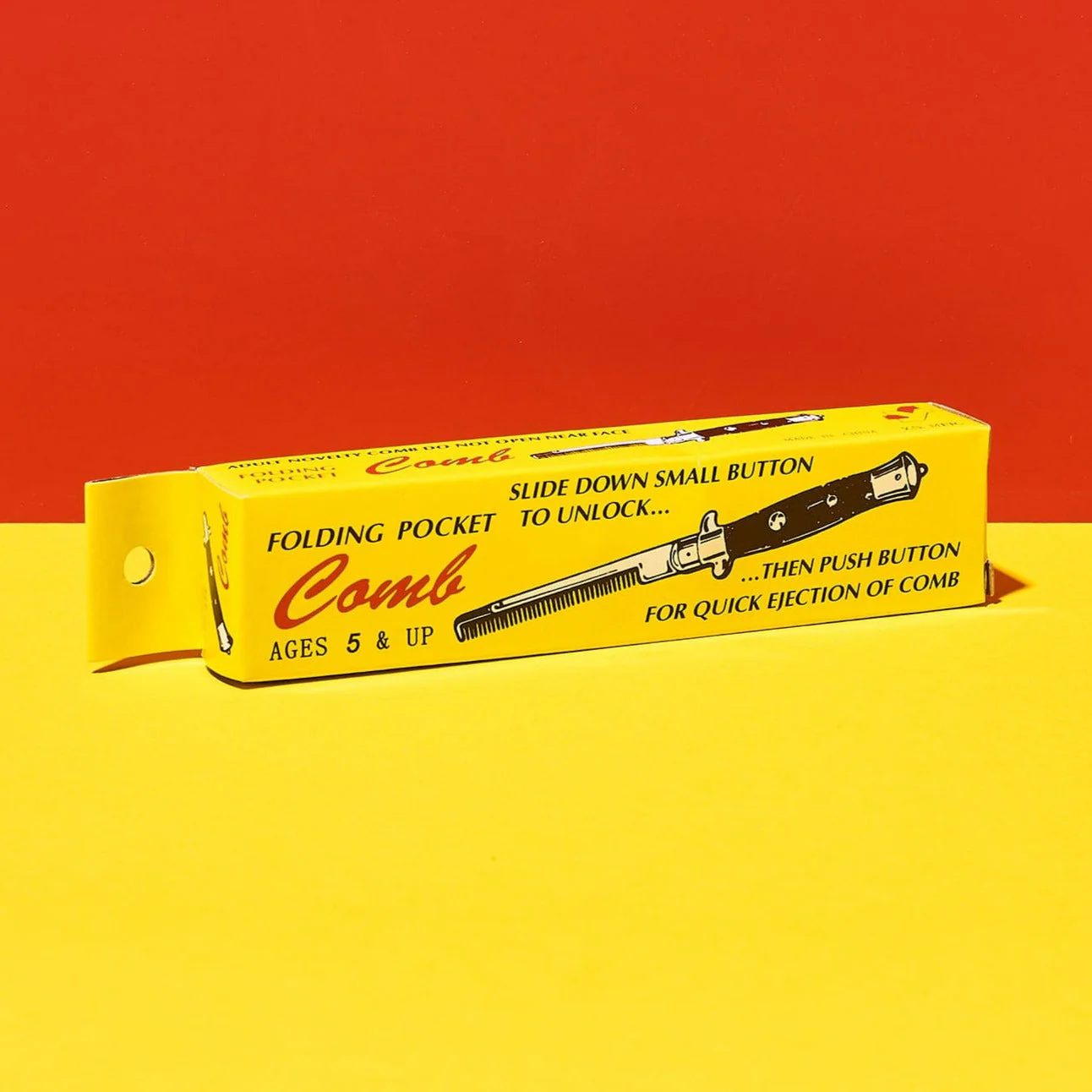Faux Switchblade Folding Pocket Comb - Image 2