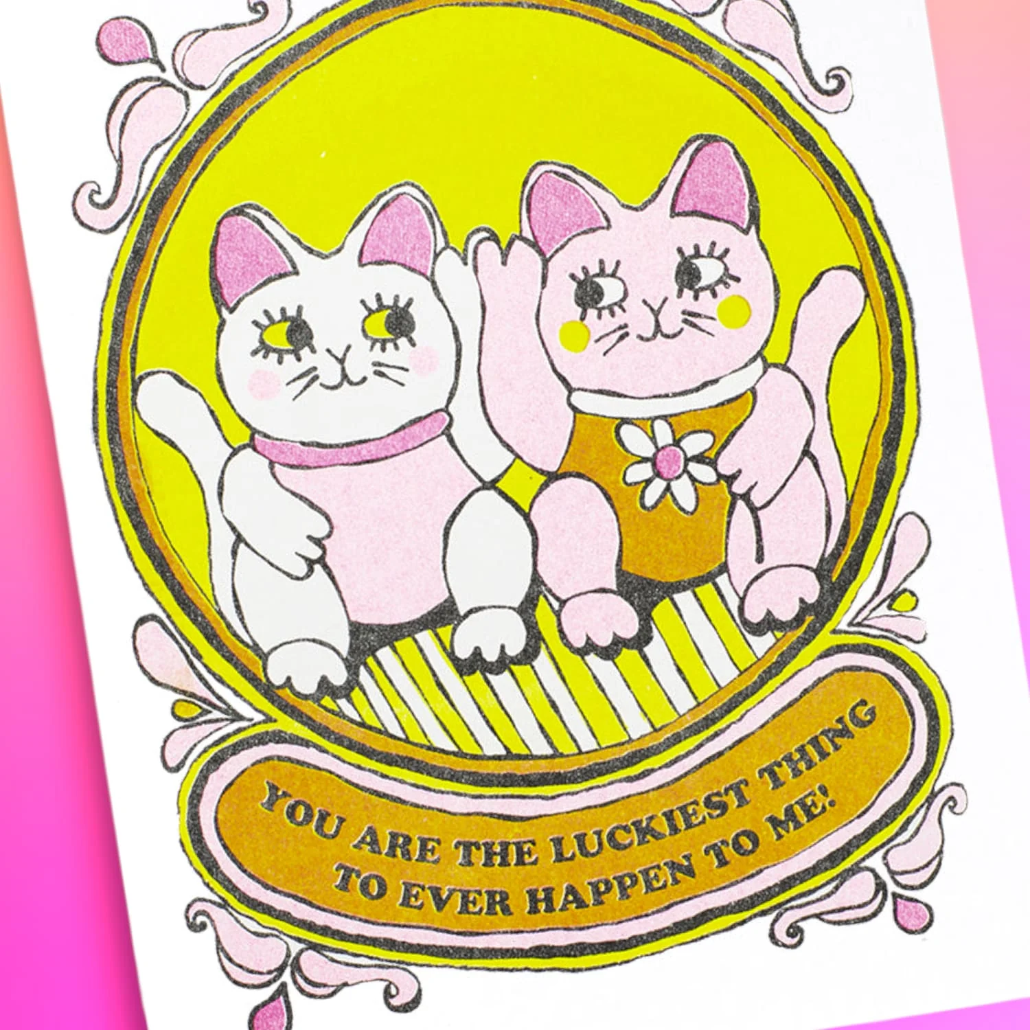 Fortune Cats Greeting Card - Image 2