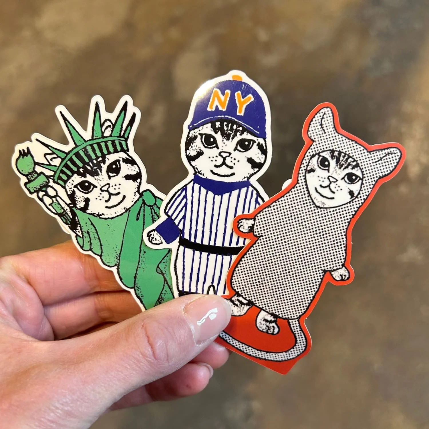 Friends NYC Baseball Cat Sticker - Image 3