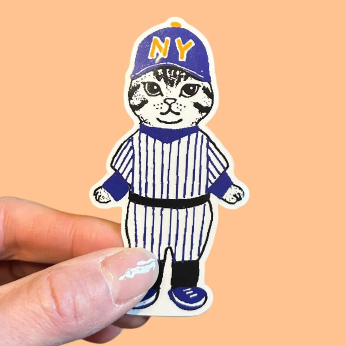 Friends NYC Baseball Cat Sticker - Image 4