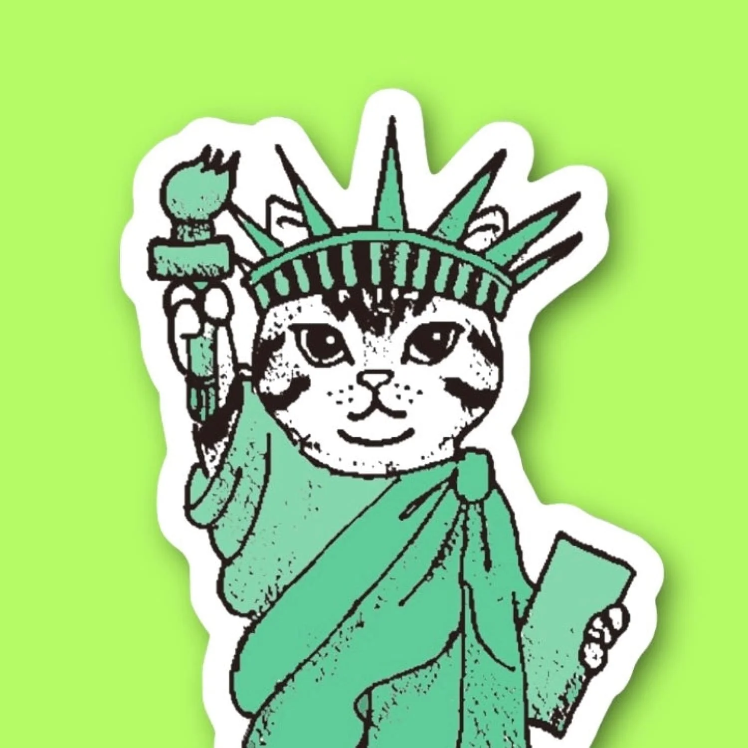Friends NYC Liberty Cat Sticker - Image 2