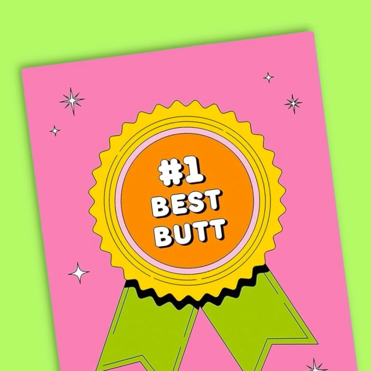 #1 Best Butt Greeting Card - Image 3
