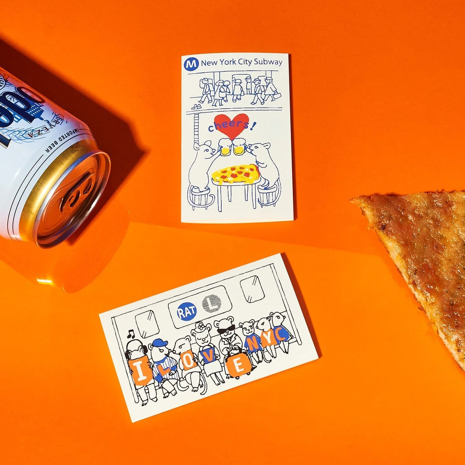 Pizza Subway Rats Silkscreen Mini Card - Image 5