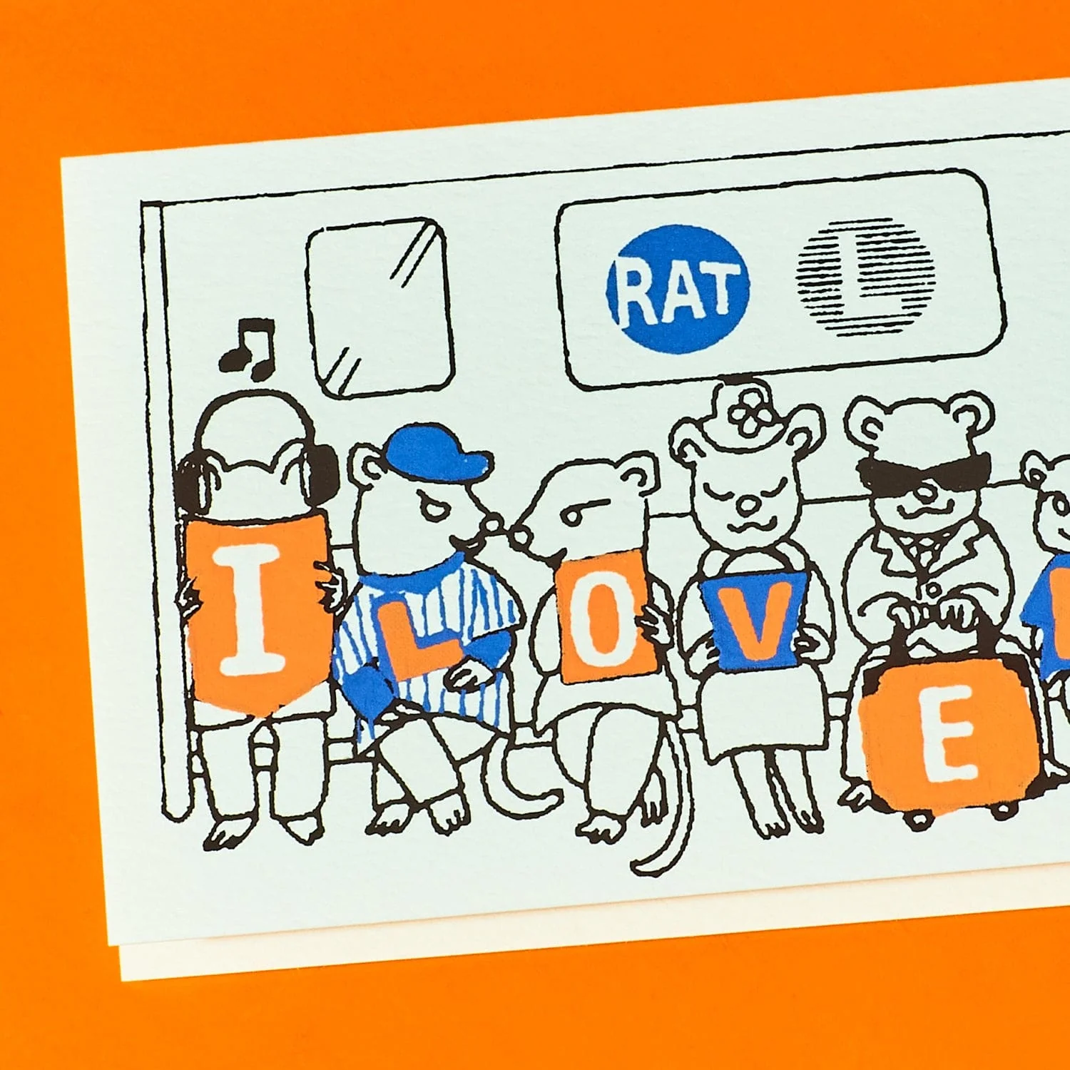 I Love NYC Rats Silkscreen Mini Card - Image 4