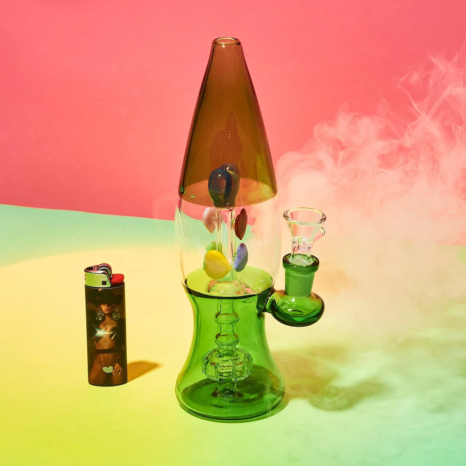Canna Style Lava Lamp Bong - Green - Image 3