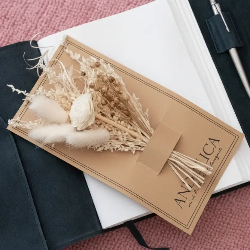 Mini Ivory Wildflower Dried Flower Bouquet - Image 2
