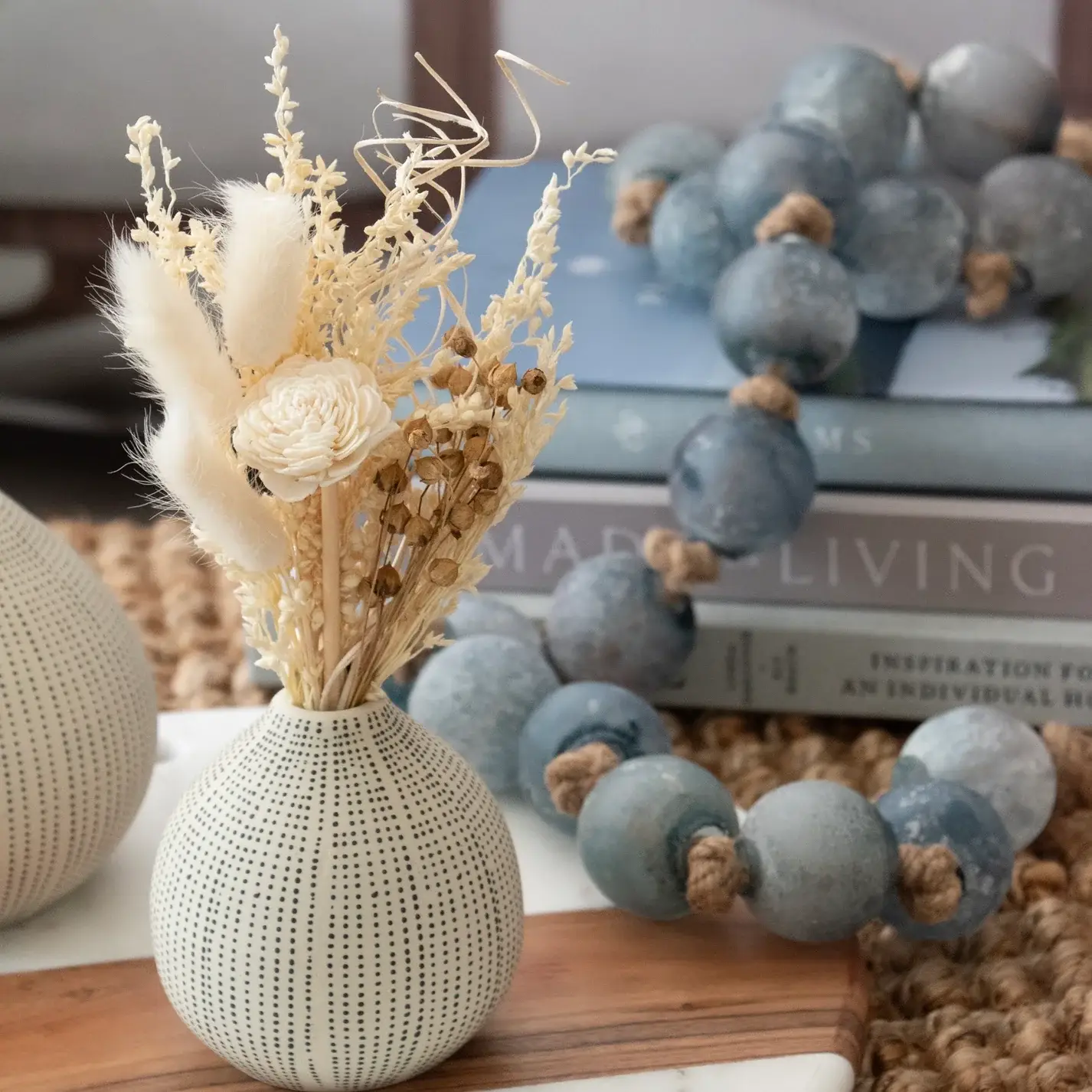 Mini Ivory Wildflower Dried Flower Bouquet - Image 3