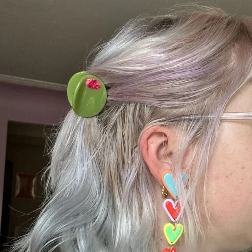 Mini Stuffed Olive Hair Clip - Image 2