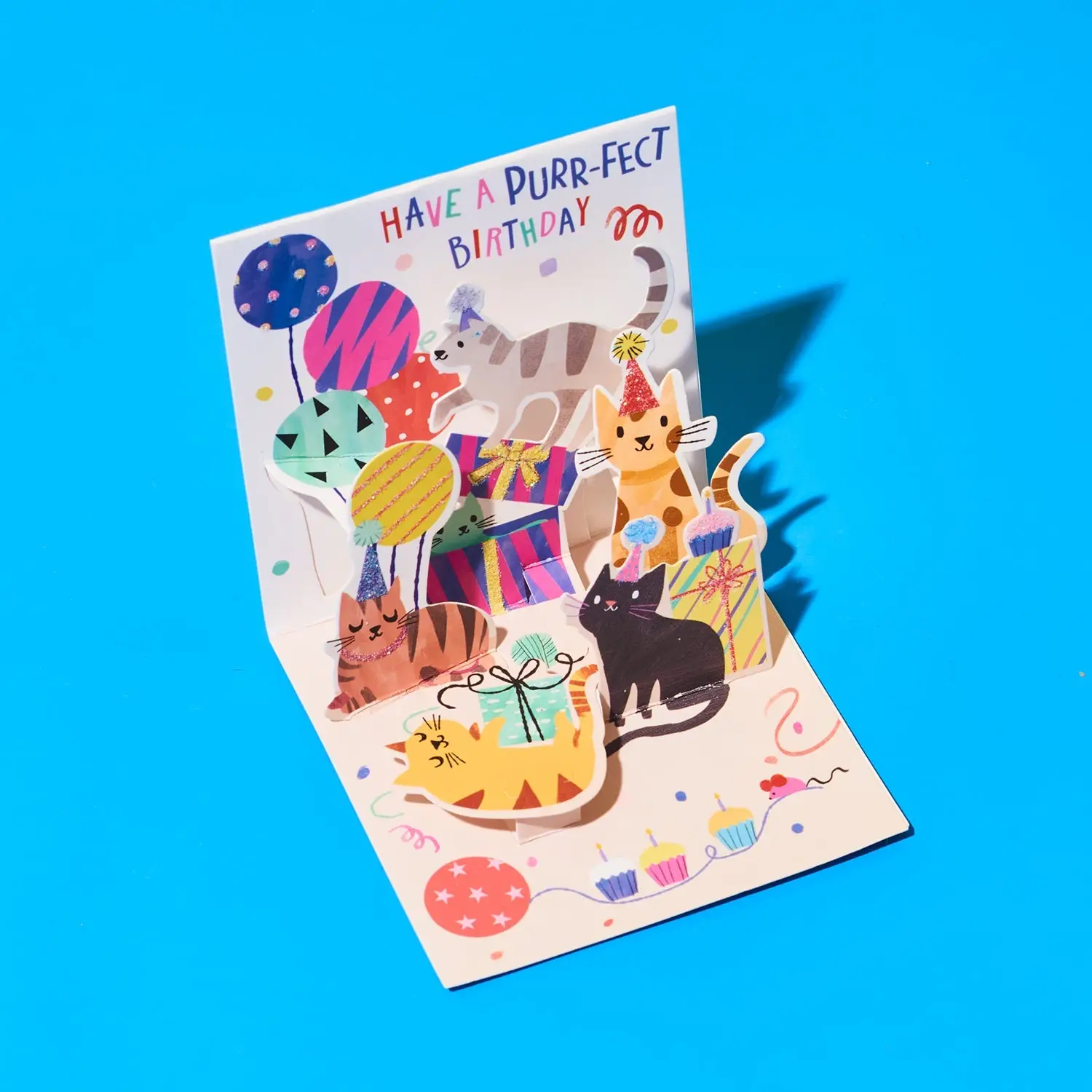 Pop Up Mini Greeting Card - Party Cats - Image 4