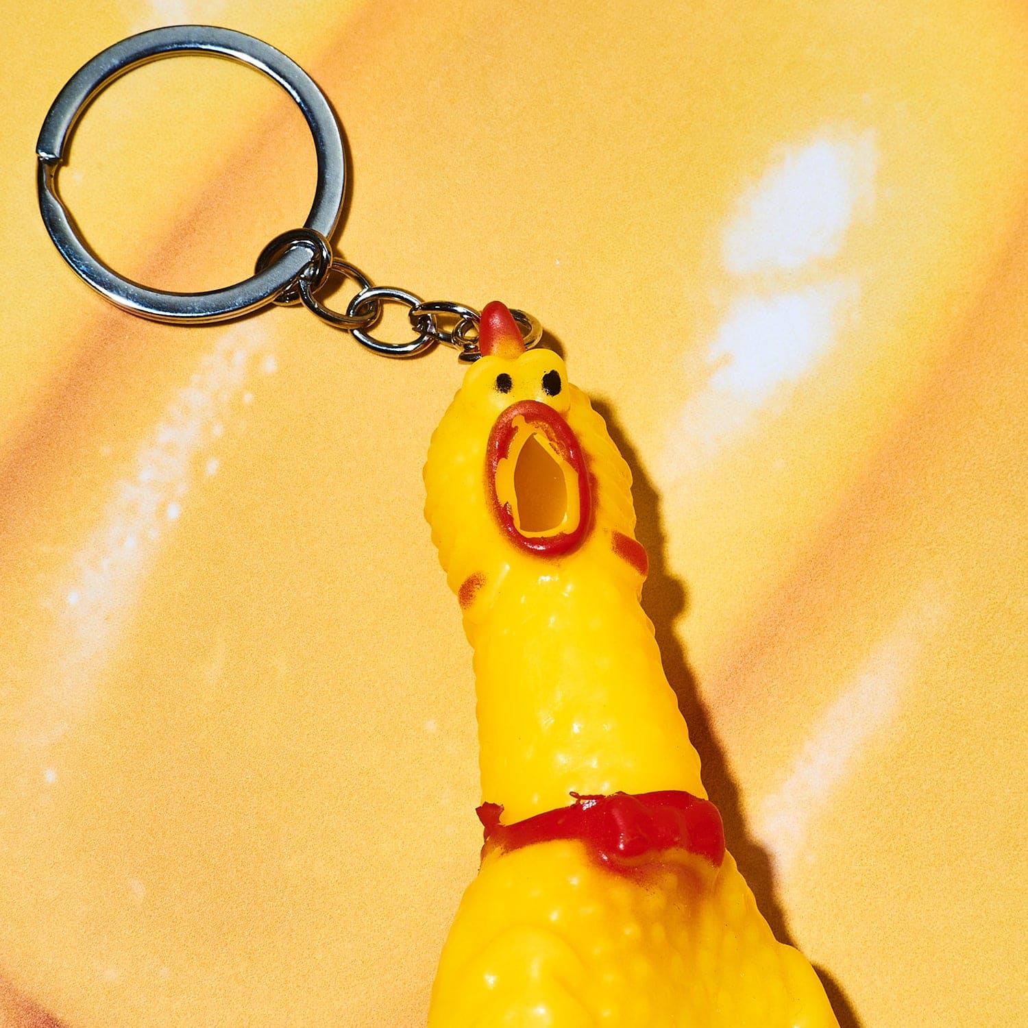 Rubber Chicken Toy Keychain - Image 2