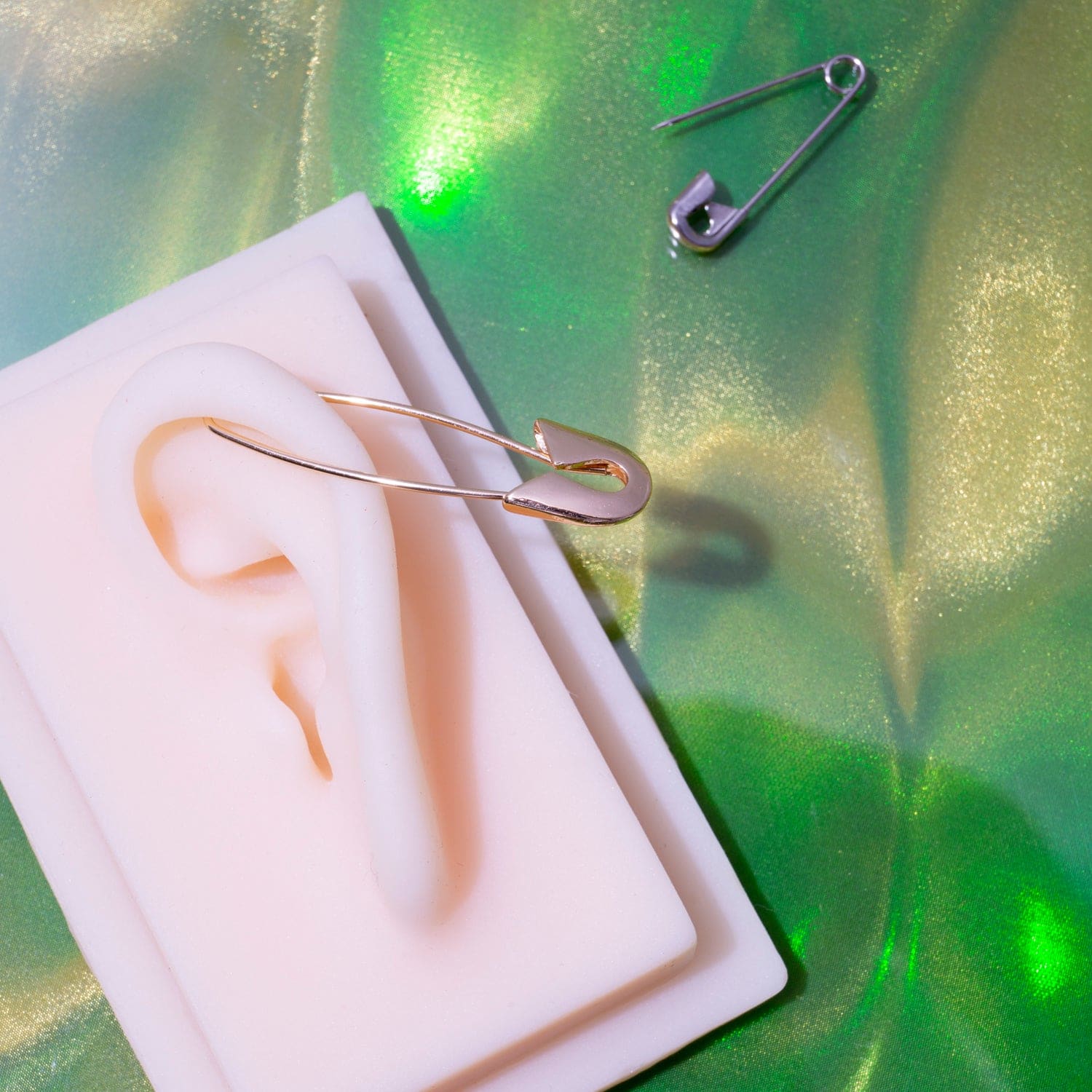 Safety Pin Threader Hoop Earrings - Image 2