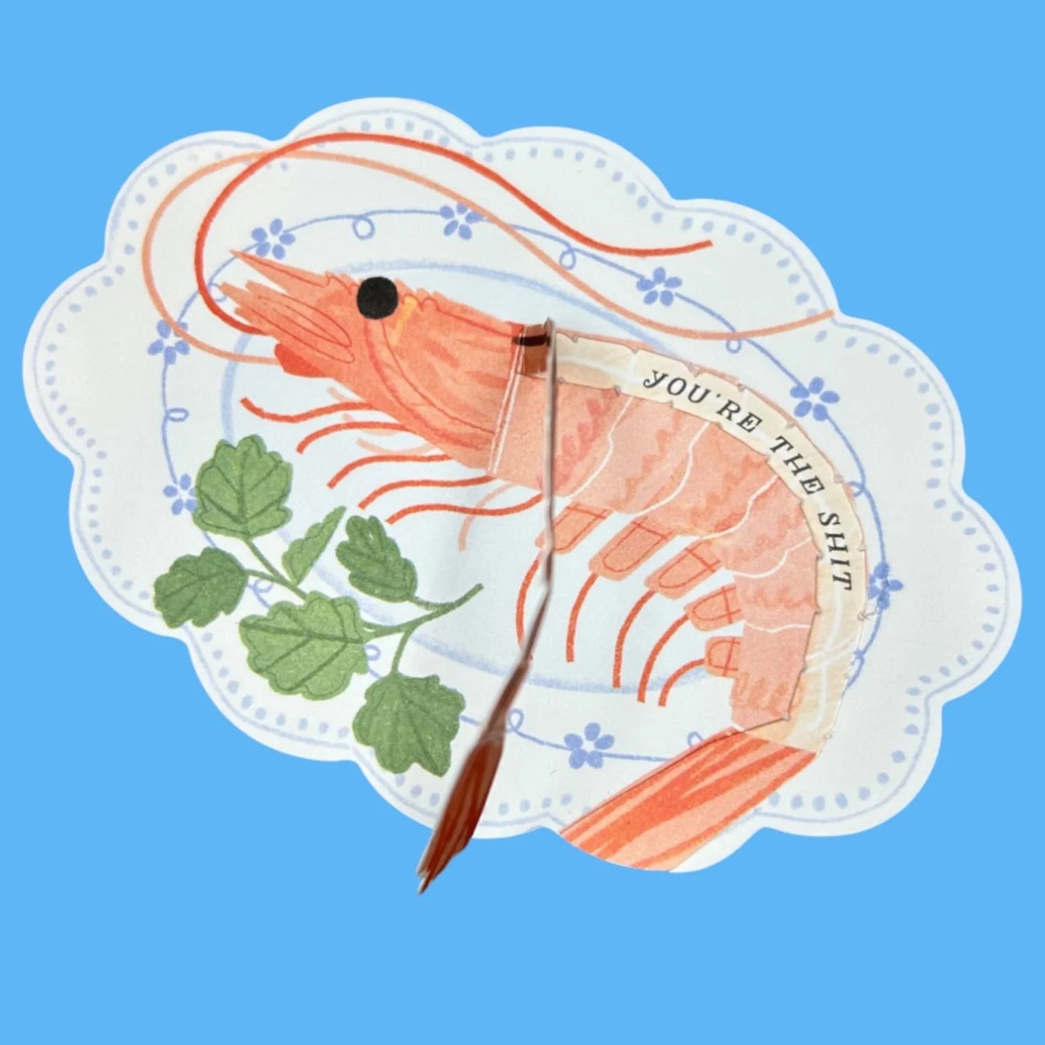 You're The Shit Shrimp Pop-Up Greeting Card - Image 2