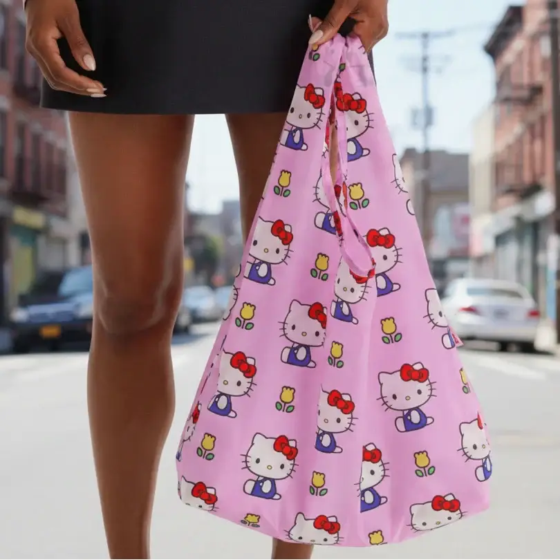 Standard Baggu Reusable Tote - Hello Kitty Pink - Image 2