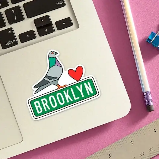 Brooklyn Pigeon Sticker - Image 2
