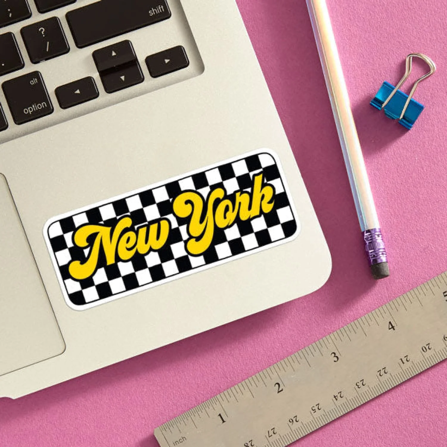New York Checkered Sticker - Image 3