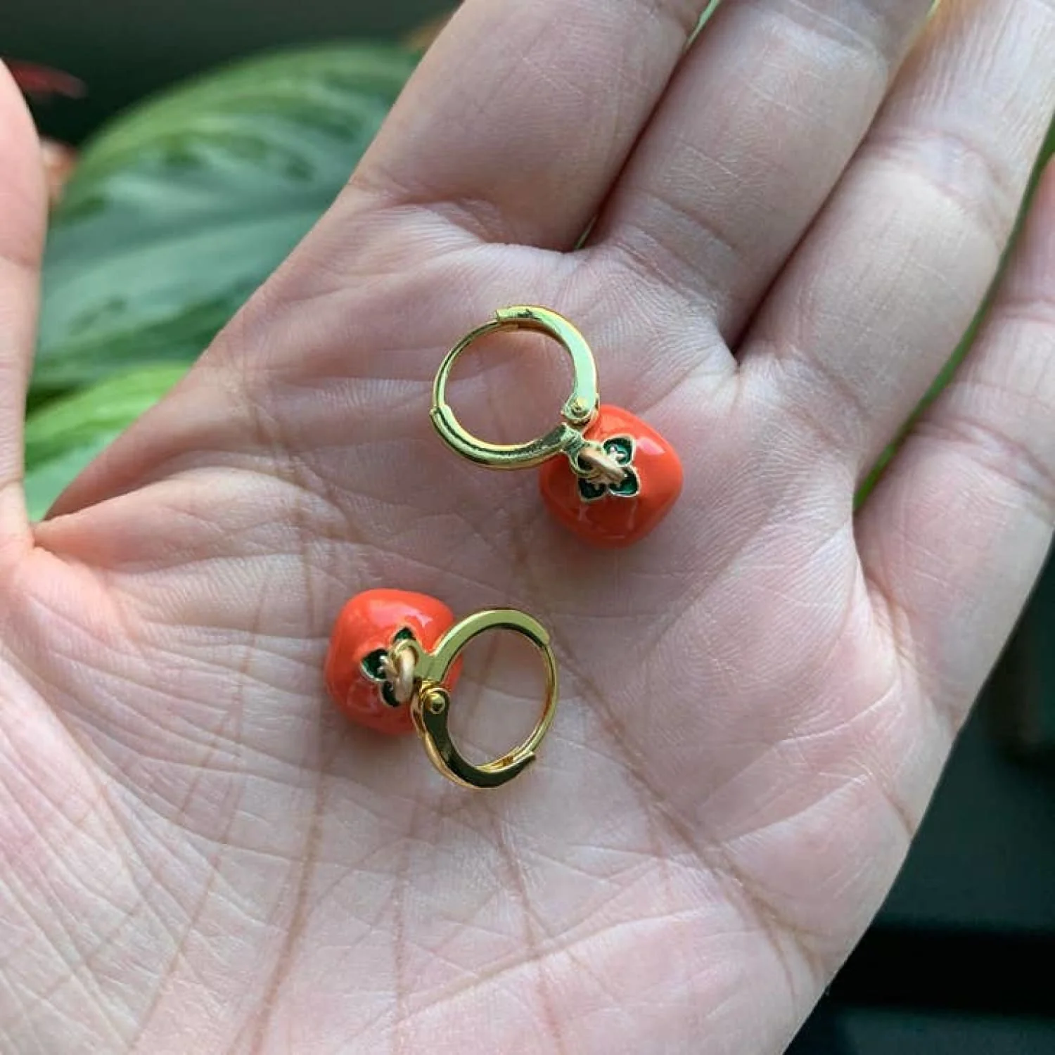 Tomato Huggie Earrings - Image 3