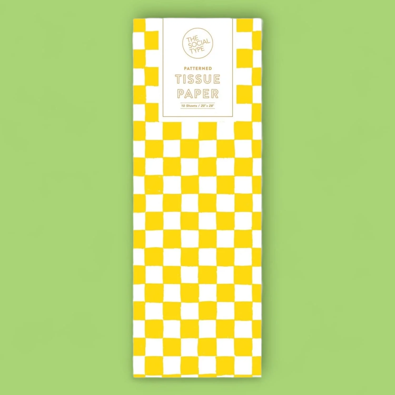 Yellow Check Tissue Paper - Image 2