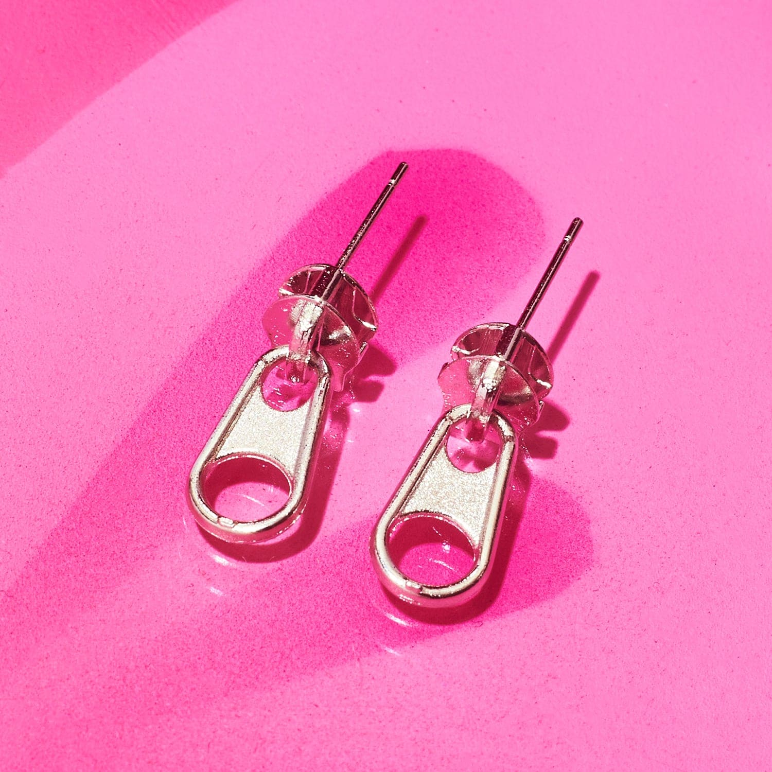 Zipper Pull Stud Earrings - Image 3